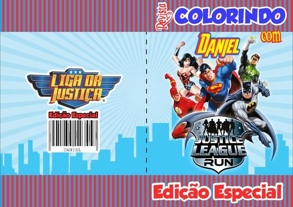 Livrinho de Colorir Liga da Justiça com mini Giz de Cera