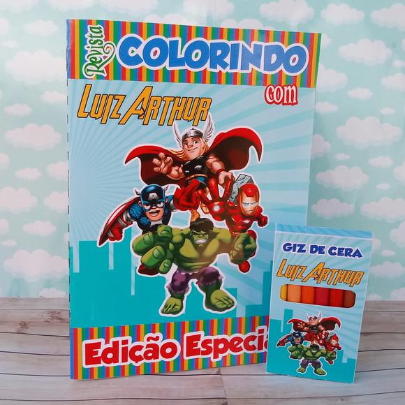 Colorindo com Vingadores + Giz de Cera Personalizado