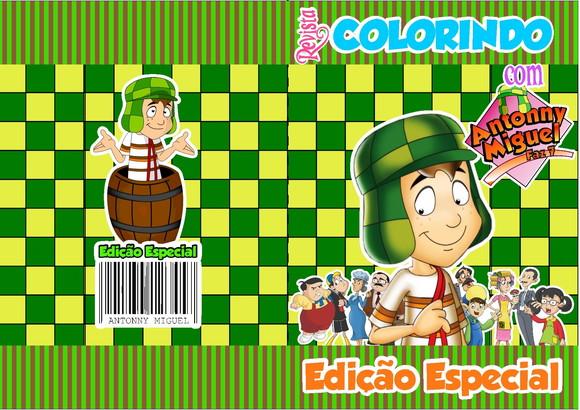 Revistinha Chaves para Colorir + mini giz de cera