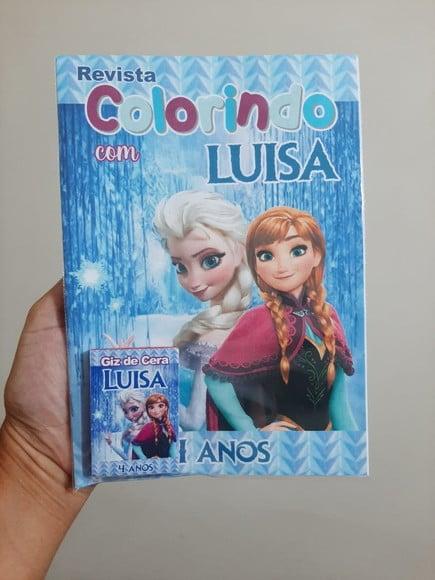 Kit de Colorir + Giz de Cera Personalizado Frozen