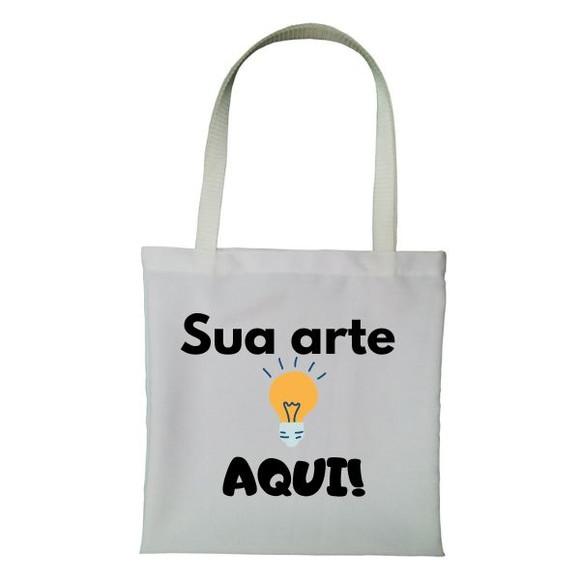 Ecobag 20 x 35 - Branca - Alça Branca - Personalizada Sua