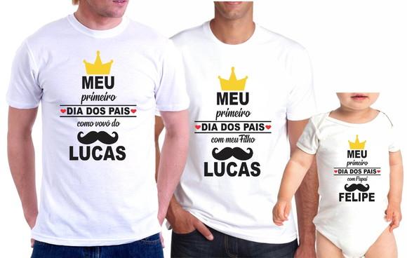 Camiseta Dias dos Pais Kit Tal Pai 3 Unidades