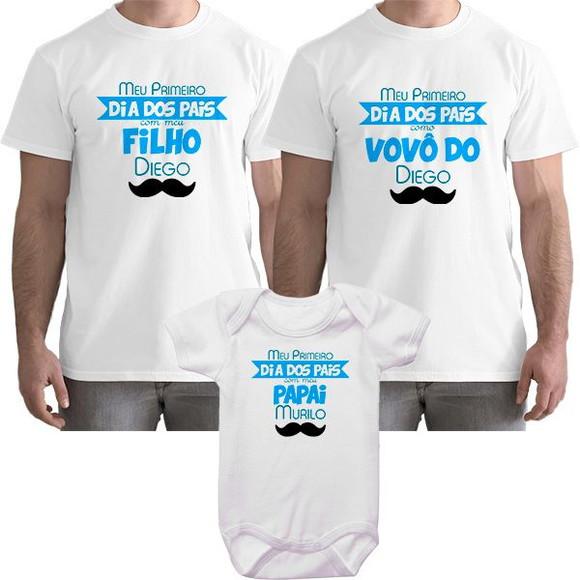 Camiseta Dias dos Pais Kit 3 Unidades