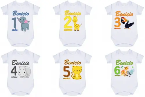 Body Mesversario Bebê Safari Outros Temas