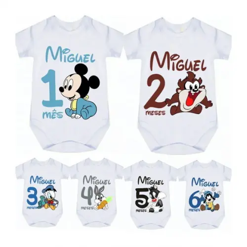 Body Mesversario Bebê Disney Outros Temas