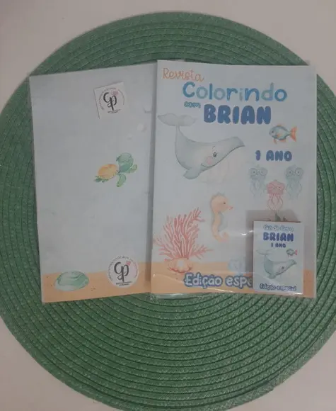 Revistinha para Colorir Fundo do Mar com Giz de Cera