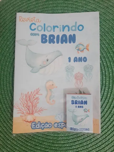 Brinde de Aniversário Livrinho de Colorir Fundo do Mar