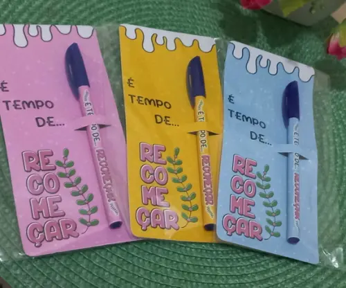 Caneta + Card Personalizado Brinde Corporativo Eventos
