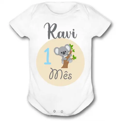 Kit Bebê Safari Body Mesversario Personalizado