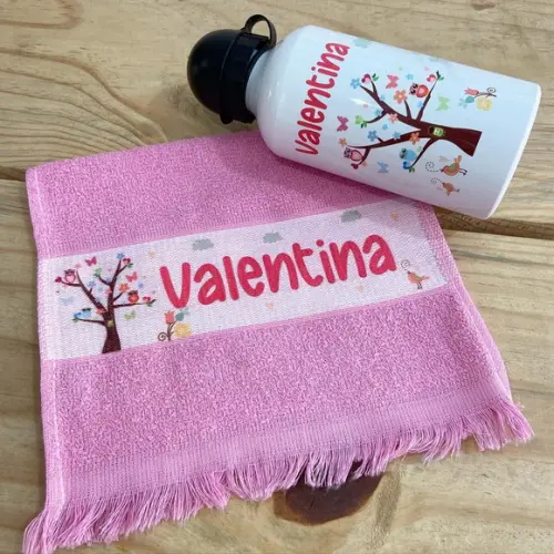 Toalhinha de Mão + Squeeze Alúminio Personalizada