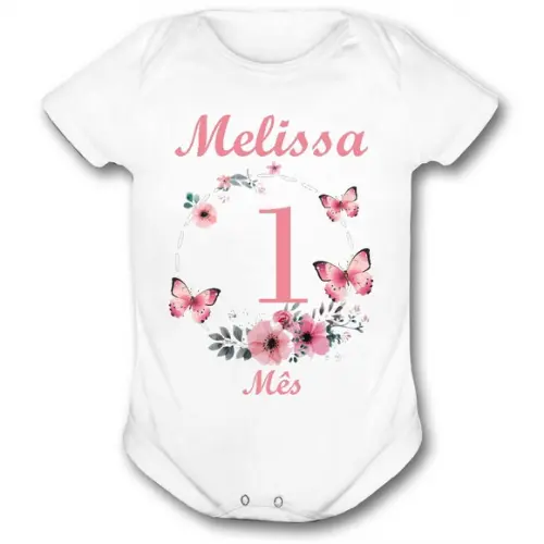 Body Bebê Mesversario Personalizado Qualquer Tema
