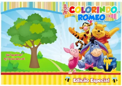 Livrinho de Colorir Pooh com Nome e Idade Kit 25
