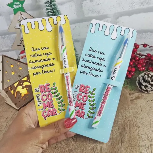 Caneta + Card Personalizado Brinde Datas Especiais