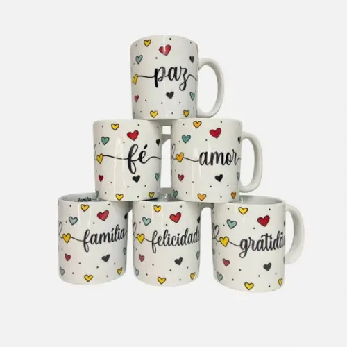 Caneca Porcelana Frases ou Seu Tema Logo
