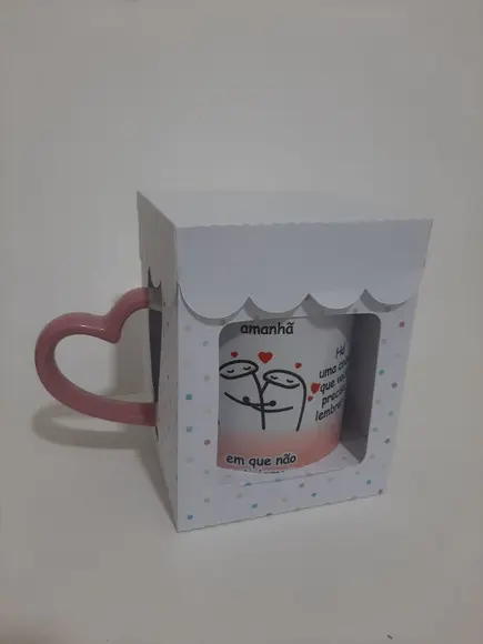 Caneca Alça Coração Personalizada com Sua Arte , Foto, Tema