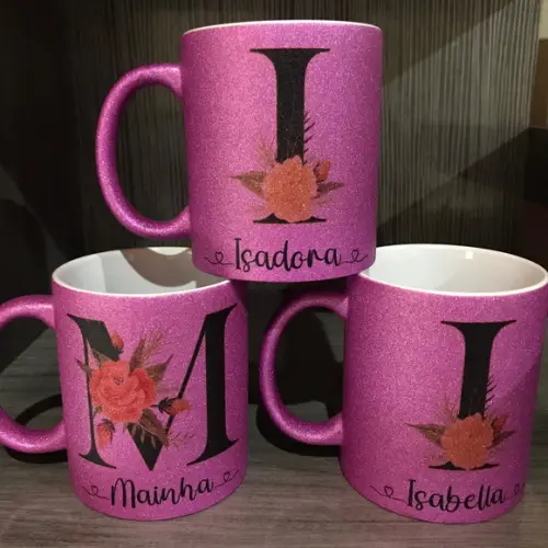 Caneca Glitter Importada Personalizada Seu Nome