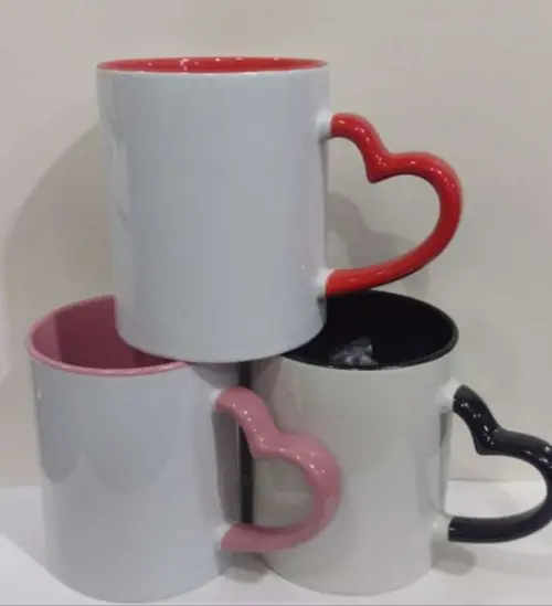 Caneca Alça de Coração Personalizada Porcelana Sua Arte