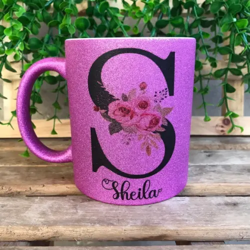 Caneca Glitter Brinde de Luxo com Sua Arte