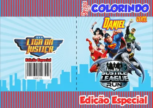 Livrinho de Colorir Liga da Justiça com mini Giz de Cera