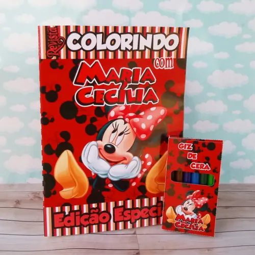 Kit de Colorir Minnie + Giz de Cera