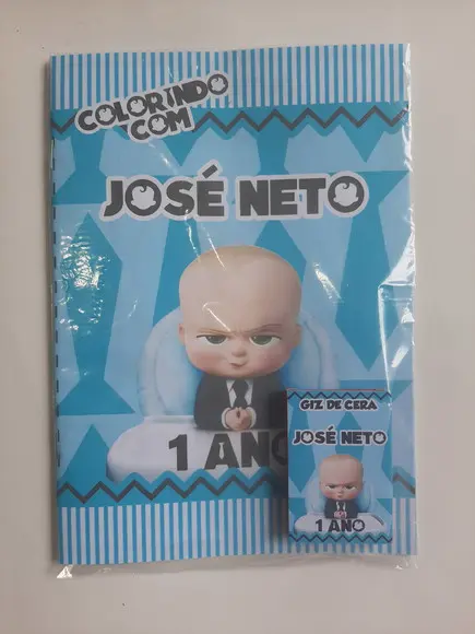 Livrinho de Colorir Poderoso Chefinho + Giz de Cera