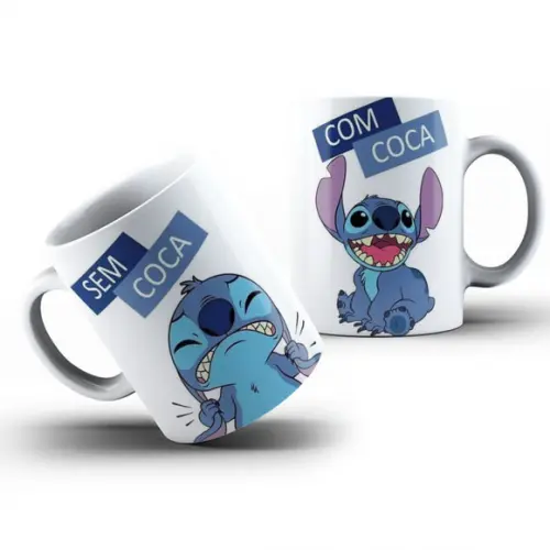 Caneca Stitch Porcelana + Temas Promoção pelo Chat