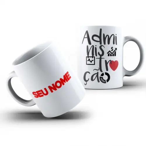 Caneca Curso Administração Divertida de Porcelana