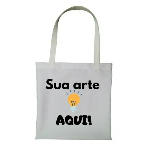 Ecobag 20 x 35 - Branca - Alça Branca - Personalizada Sua