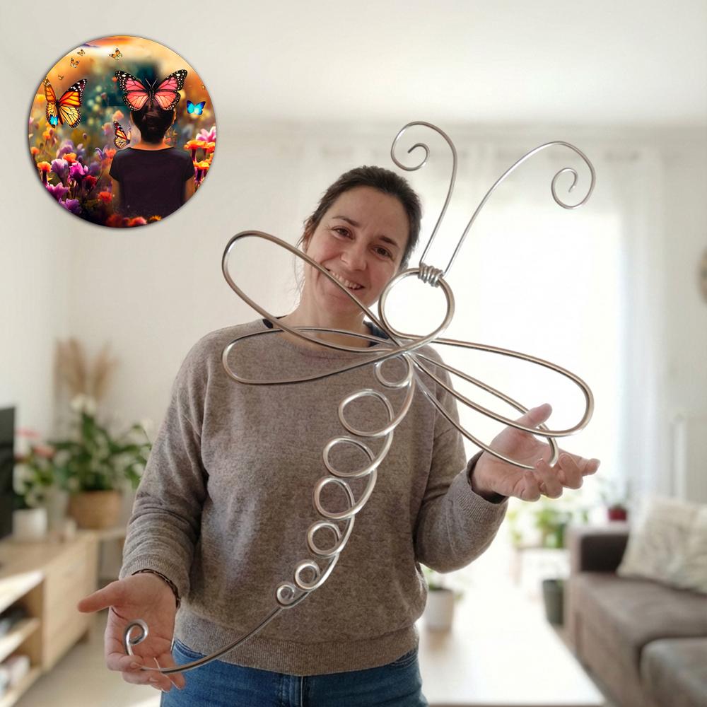 Escultura Libélula Arte em Arame Decoração de Parede