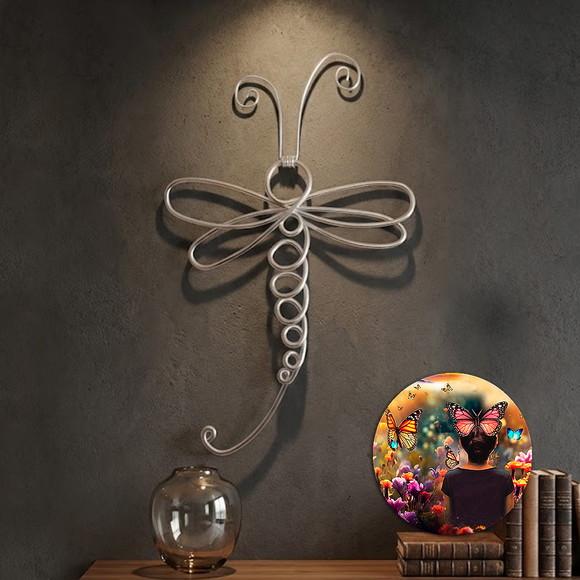 Escultura Libélula Arte em Arame Decoração de Parede