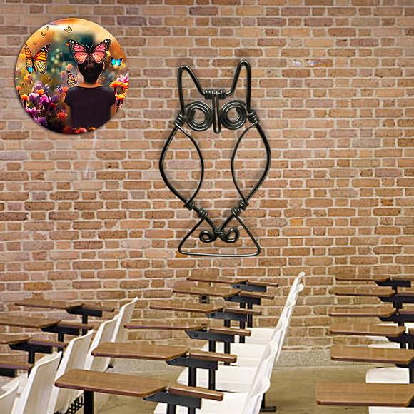 Coruja Escultura em Arame Decoração Eco Jardim