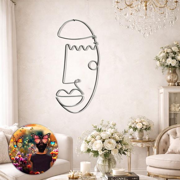 Escultura de Arame Rosto Arte Moderna Caricatura Decoração