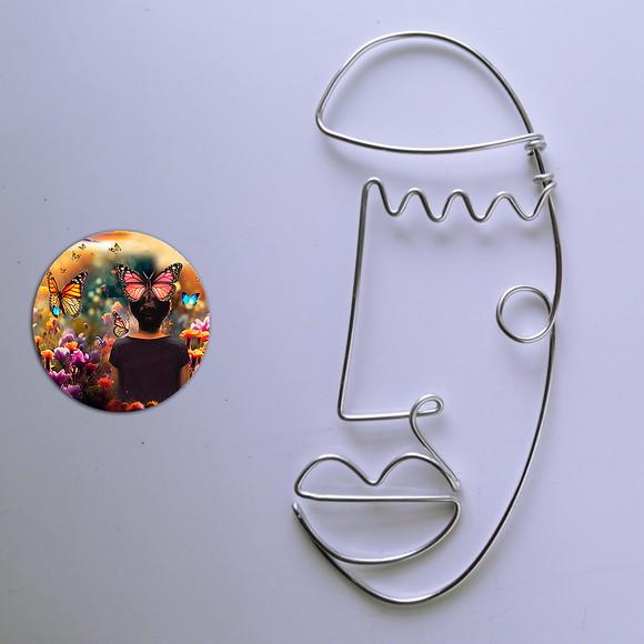 Escultura de Arame Rosto Arte Moderna Caricatura Decoração