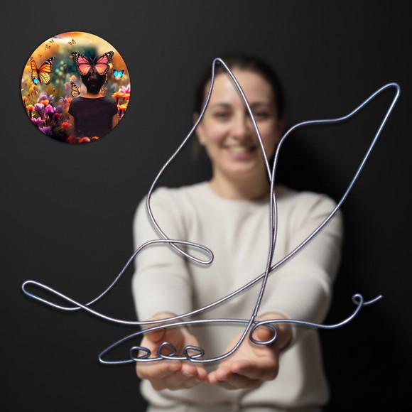 Escultura de Parede Borboleta Arte Decoração Ambiente Sofistica
