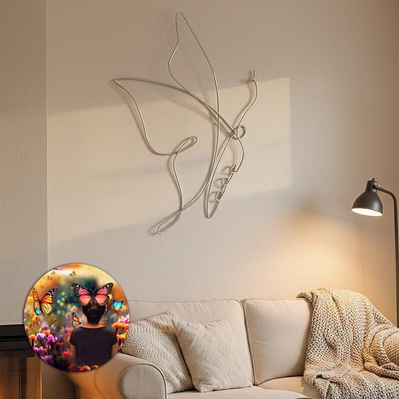 Escultura de Parede Borboleta Arte Decoração Ambiente Sofistica