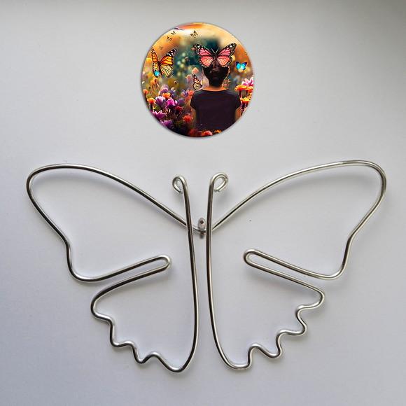 Escultura de Parede Borboleta  Arte Decorativa em Arame