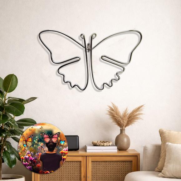 Escultura de Parede Borboleta  Arte Decorativa em Arame