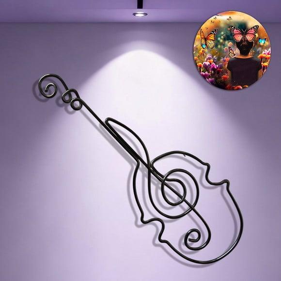 Escultura de Parede Violino Arte em Linha Contínua