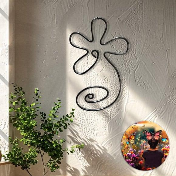 Escultura de Parede Flor Decoração Floral Arte em Arame