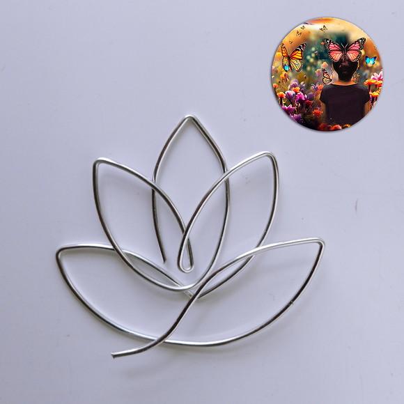 Escultura de Parede Flor de Lótus Decoração Floral Esotérica