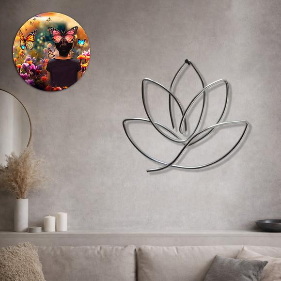Escultura de Parede Flor de Lótus Decoração Floral Esotérica