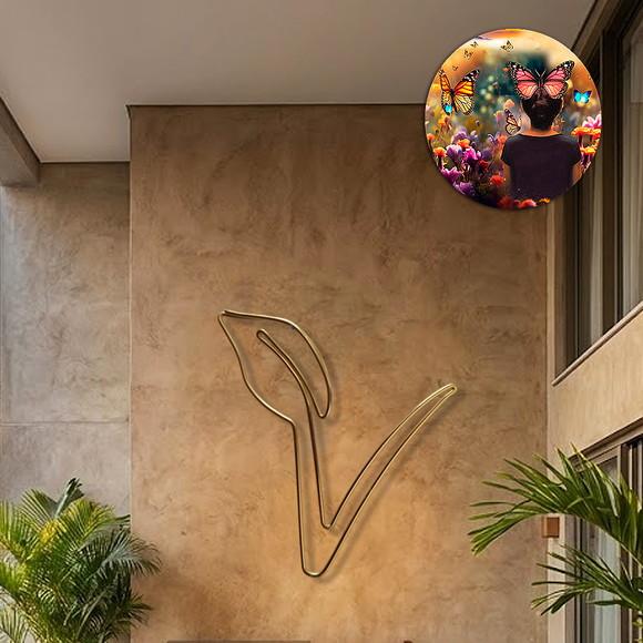 Escultura de Parede Folha Decoração Eco
