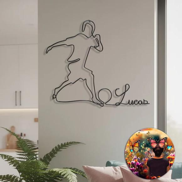 Escultura de Parede Futebol Personalizada Arte Decor Moderna