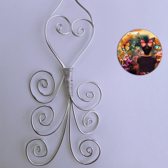 Escultura de Parede Pavão Decoração Ave Ecológica