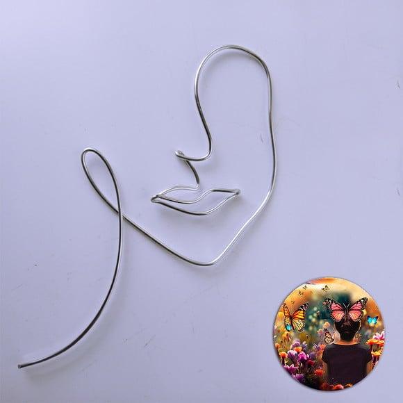 Escultura de Parede Rosto Linha Contínua Decoração