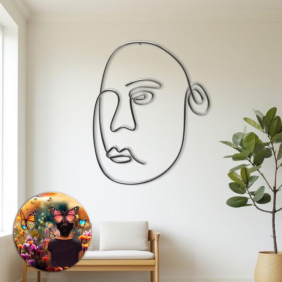 Escultura de Parede Rosto Caricatura Contemporânea para Decoraç