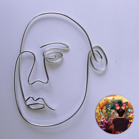 Escultura de Parede Rosto Caricatura Contemporânea para Decoraç
