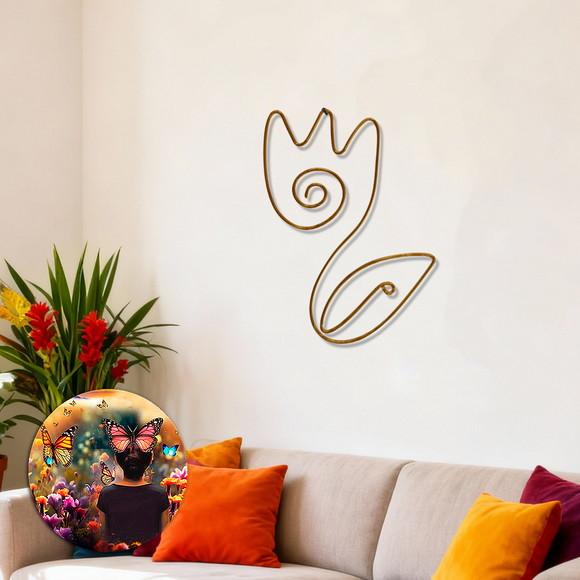 Escultura de Parede Tulipa Flor Decoração Floral Arte Arame