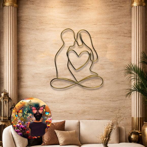 Escultura de Parede Casal Yoga Zen Decoração de Ambientes