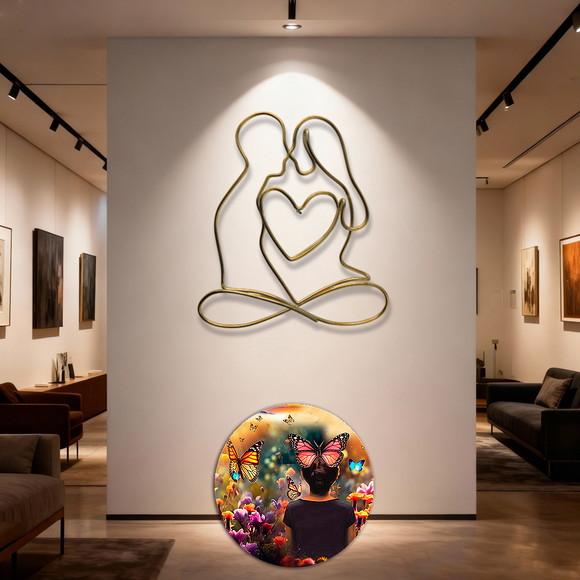 Escultura de Parede Casal Yoga Zen Decoração de Ambientes